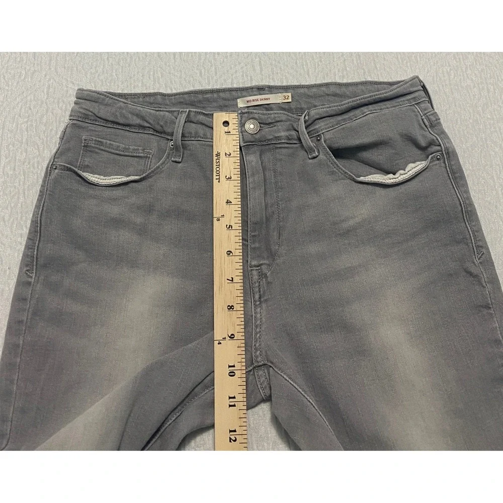 Levi's Mid Rise Skinny Women's Jeans Size 32 Gray Denim‎ Comfort Stretch